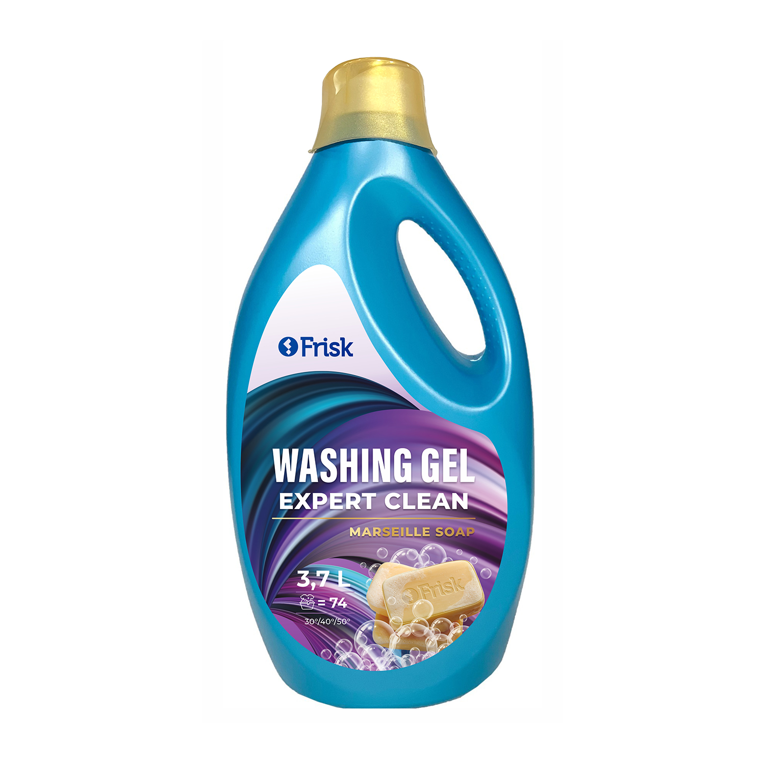 Гель для прання Frisk Expert Clean Marseille Soap, 74 цикли прання, 3.7 л